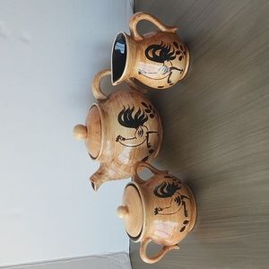 Pennsbury Pottery Rooster Teapot Set